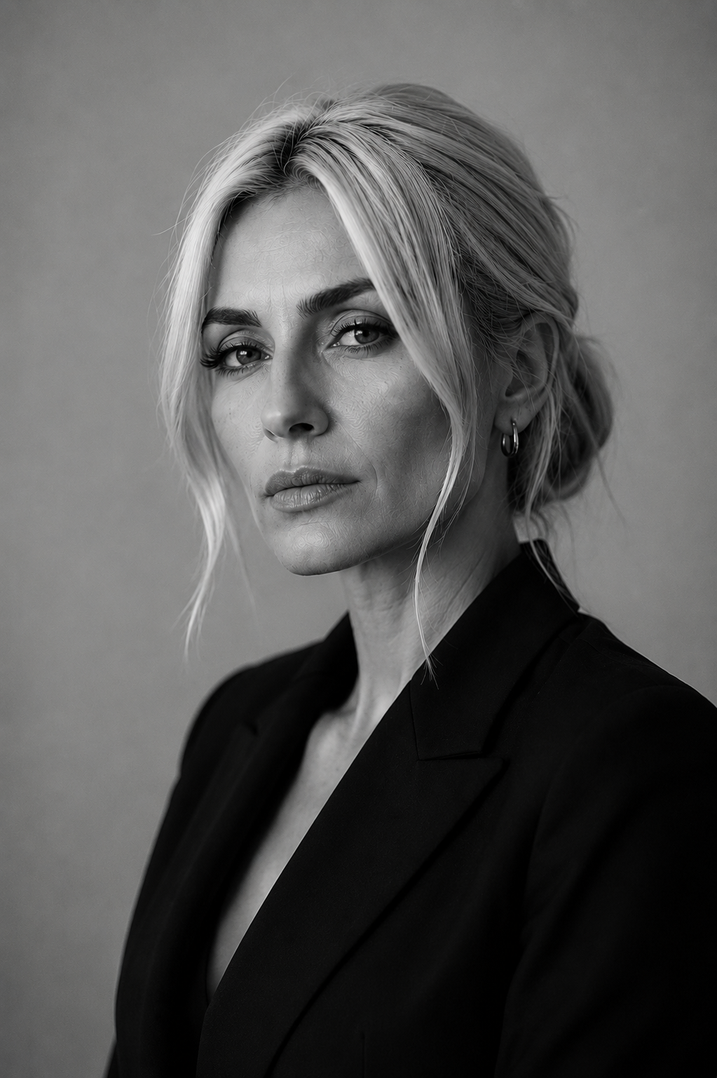 Vivian Sterling photographed in a black tailored blazer