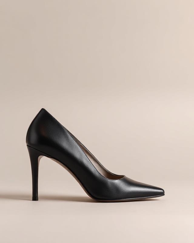 Black Leather Pumps